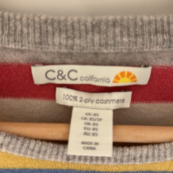 C&C California striped cashmere sweater - Picture 2 of 4